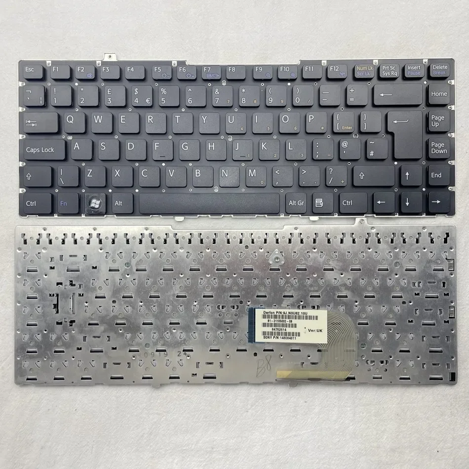 

UK Laptop Keyboard for Sony Vaio VGN-FW FW11 FW130 FW139 FW140 FW145 FW150 FW160 FW170 148084818 Series UK Layout