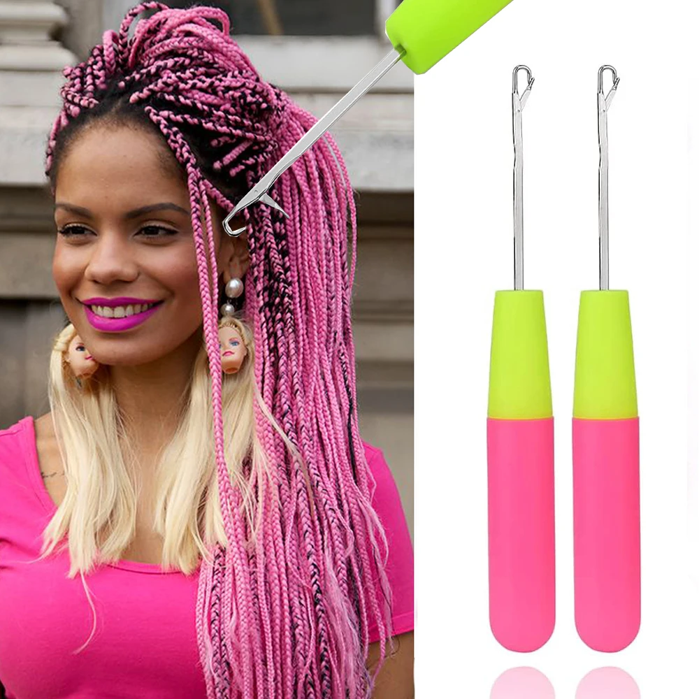 

2/6/10 шт. пластиковый крючок для вязания крючком иглы для косичек инструмент для изготовления Jumbo плетения и наращивания волос с перьями