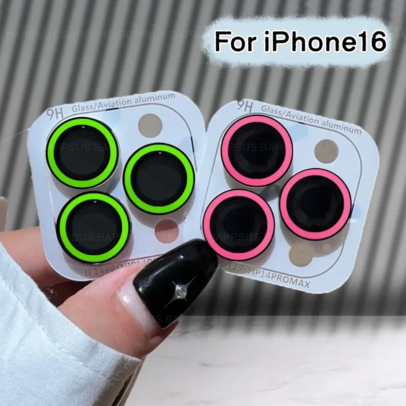 Camera Protector Lens Film For iPhone 16 Pro Max Night Light Colorful Lens HD Protective Tempered Glass For 16Plus iPhone16 16PM