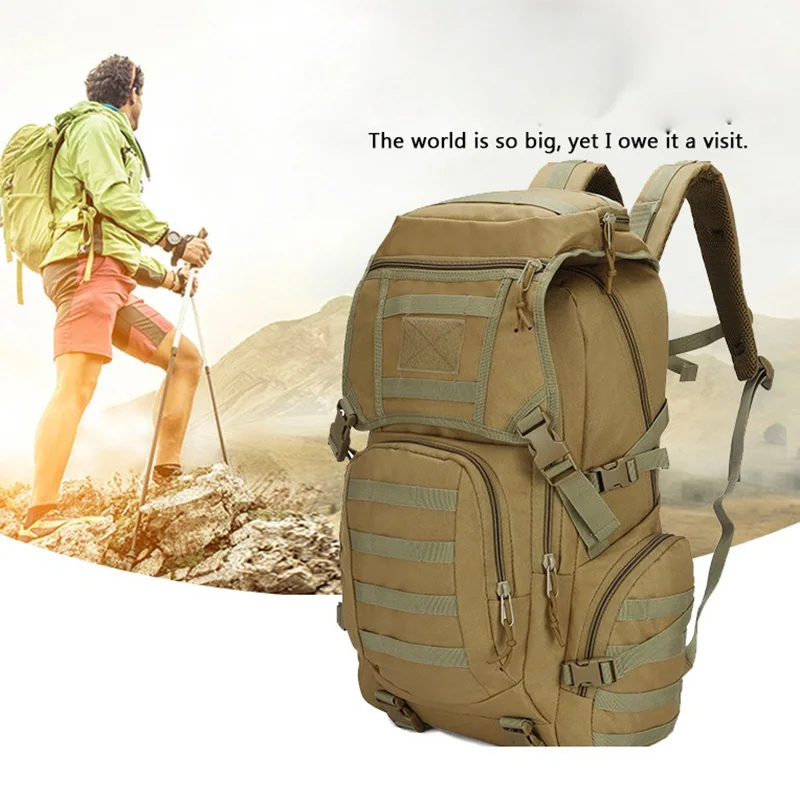 50L Tactical Backpack Outdoor Sports CamouflageBag Hiking Rucksack Molle Daypack Camping Hunting Climbing Fishing Hiking Bags