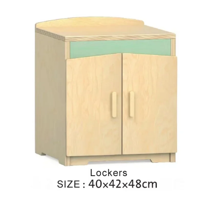 New solid wood simulation kitchen combination cabinet kindergarten children's wooden toy storage