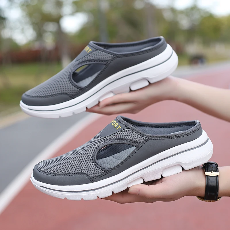 

Men's Slippers Summer Soft Comfortable Home Slippers Men Breathable Anti-slip Comfortable Unisex Slip on Mesh Sandals Man