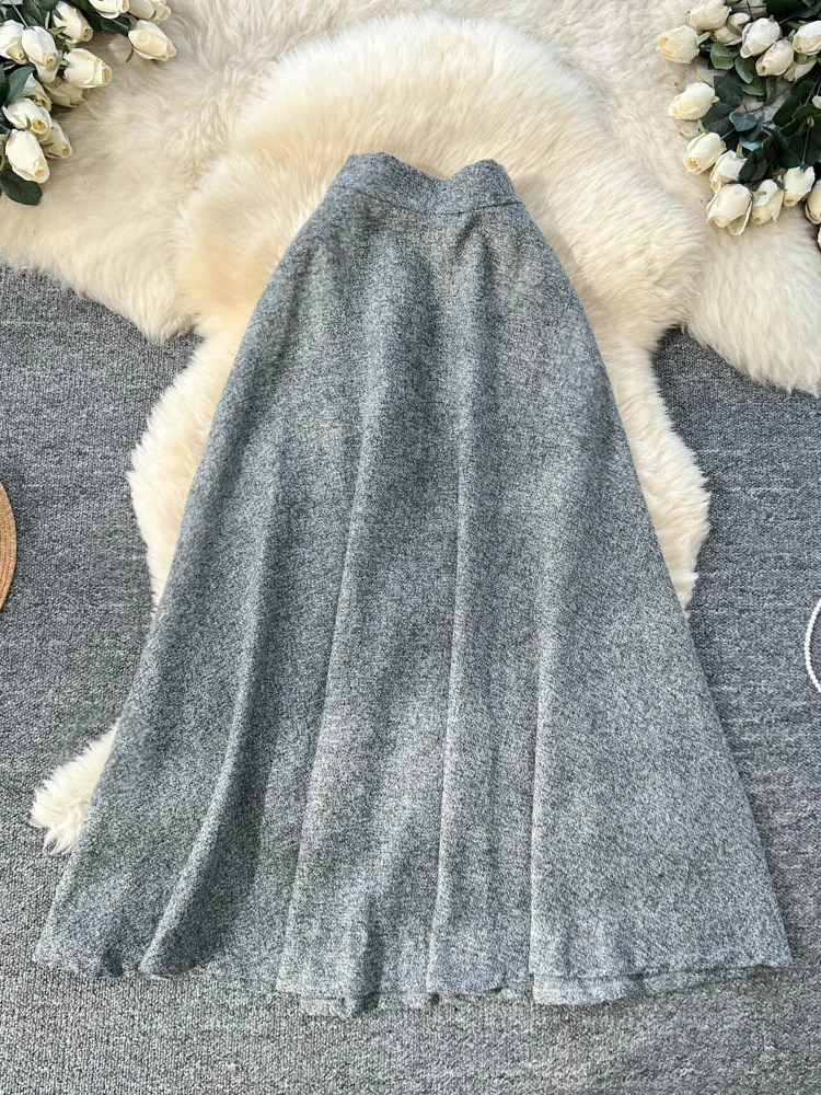 

Spring Summer 2026 New High-End ey Long A-Line Skirt Women's Versatile Ele Slimming Midi Skirt Commute Korean Sle