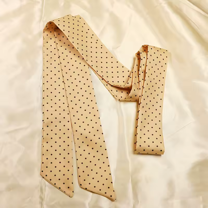 Fashion Dot Ribbon Silk Scarf Women Thin Neck Scarves Lady Small Shawls Bandana Narrow Female Neckerchief Dress Accessories - Image 8