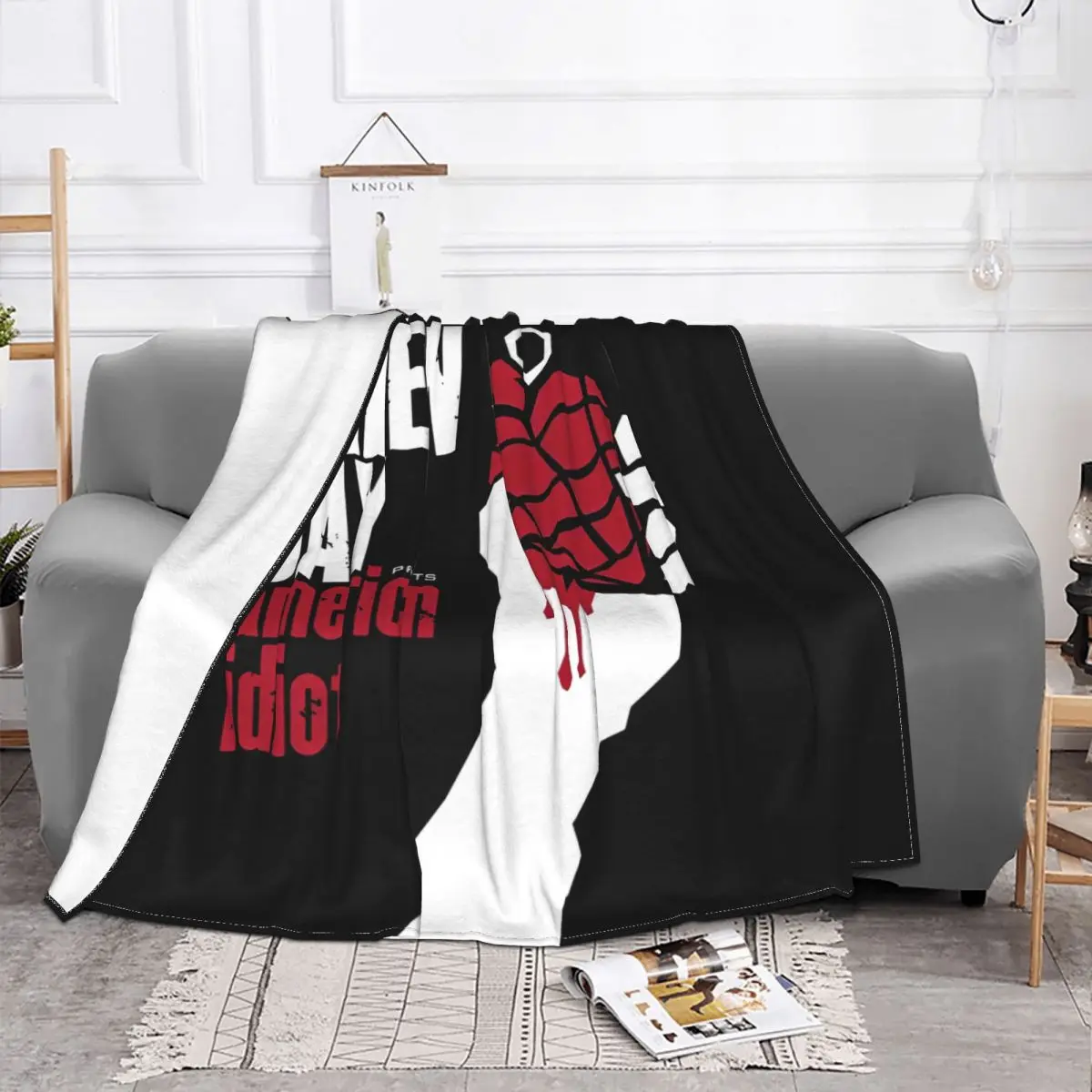 Green Day Punk Blanket Fleece Summer Autumn Winter American Idiot Albuum Multi-function Ultra-Soft Throw Blanket for Bed Office