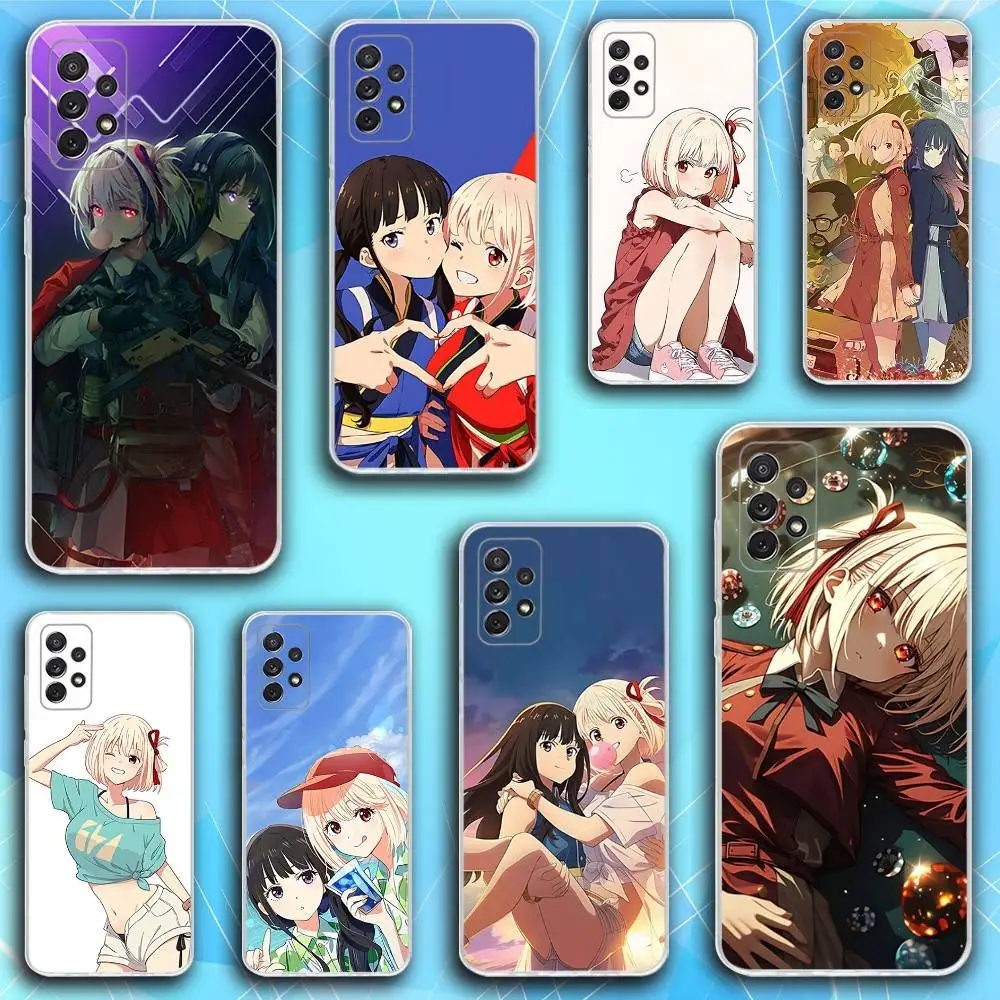 

L-Lycoris Anime R-Recoil Phone Case For Samsung S30,23,21,22,20, FE lite,S10,9,8,7 PIus Note20ultra Soft Transparent