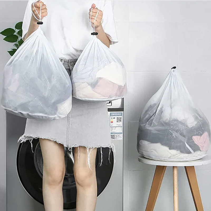 Large Washing Laundry Bag Mesh Organizer Net Dirty Bra Socks Underwear Shoe Storag Wash Machine Cover Clothes 30x40 50x60 60x80