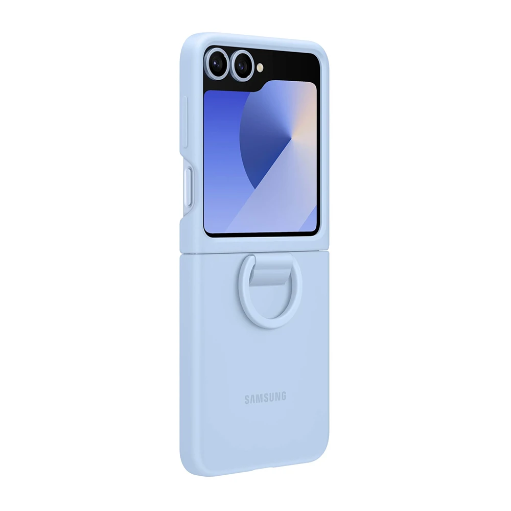 Oryginalne etui z płynnego silikonu z uchwytem na palec do Samsung Galaxy Z Flip6 Z Flip7 FE, odporne na wstrząsy, ochronne etui, oryginalne EF-PF741 — zdjęcie produktu 3