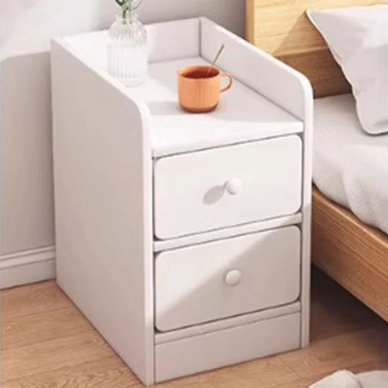 Comodino bianco economico Piccolo arredamento basso Camera da letto Comodino mobile Armadi Cassetti Mobili di stoccaggio di lusso Mobili da salone