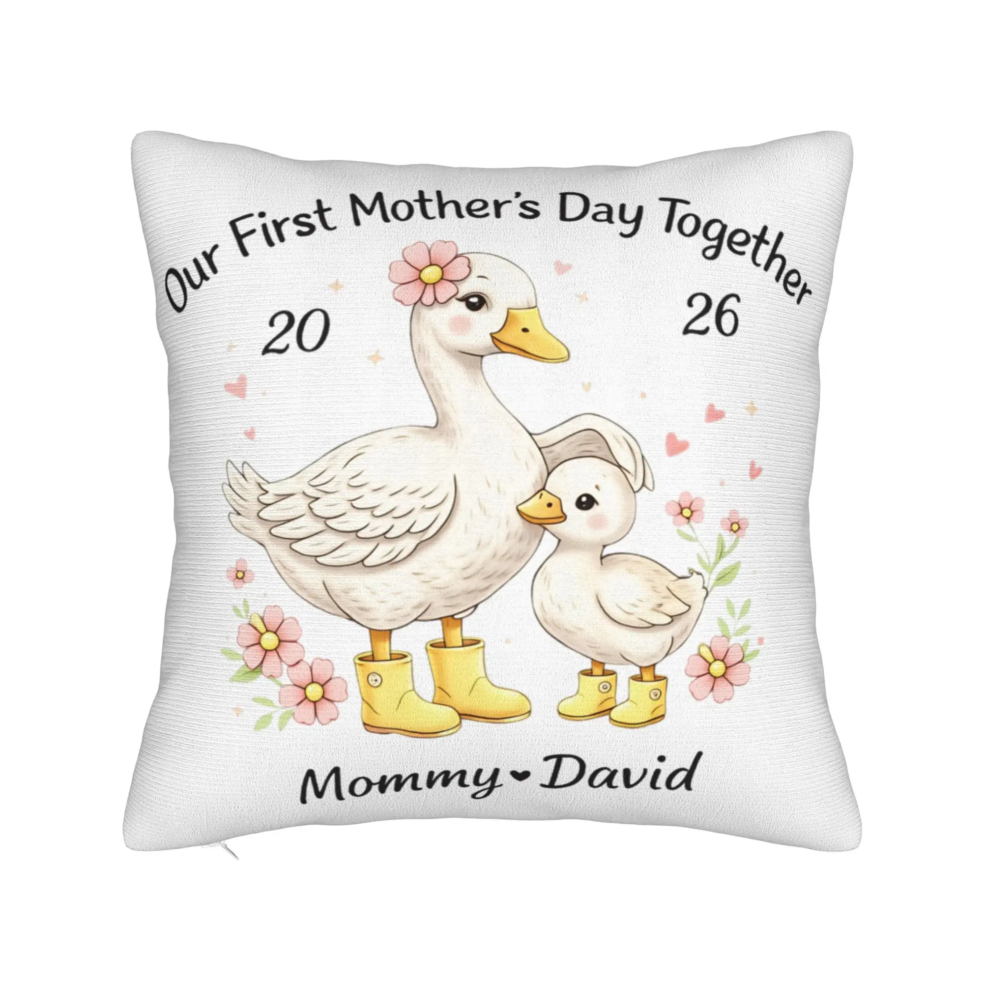 Our First Mothers Day Together Pillow Cover  Comfy Cushion Cover Kawaii Pillow Case For Office Car Home Decor
