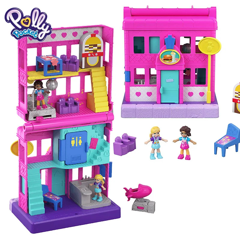 Original Polly Pocket Mini Polly Little Store Box Girls Car Toys World Mini Scene Toy Girl Gift Doll House Accessories Juguetes image 6