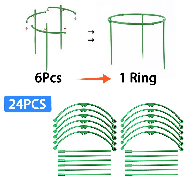 Plant Ondersteuning Stakes Halve Cirkel Trellis voor Potplanten Bonsai Wijnstok Bloem Ondersteuning Vaste Staaf Clips Tuingereedschap 6-36 Stuks