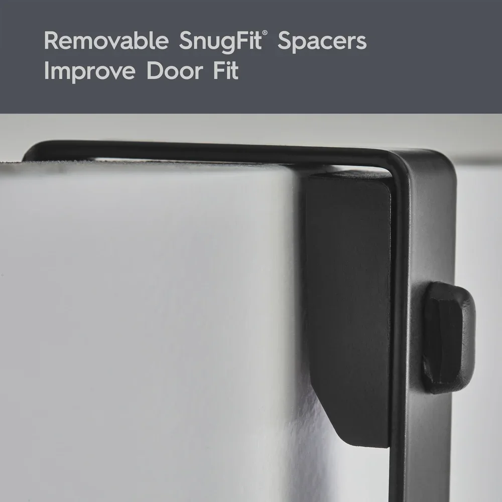 Tool-Free Installation Over-the-Door Hook Rack 3 Double Hooks Steel Bathroom Space Saver