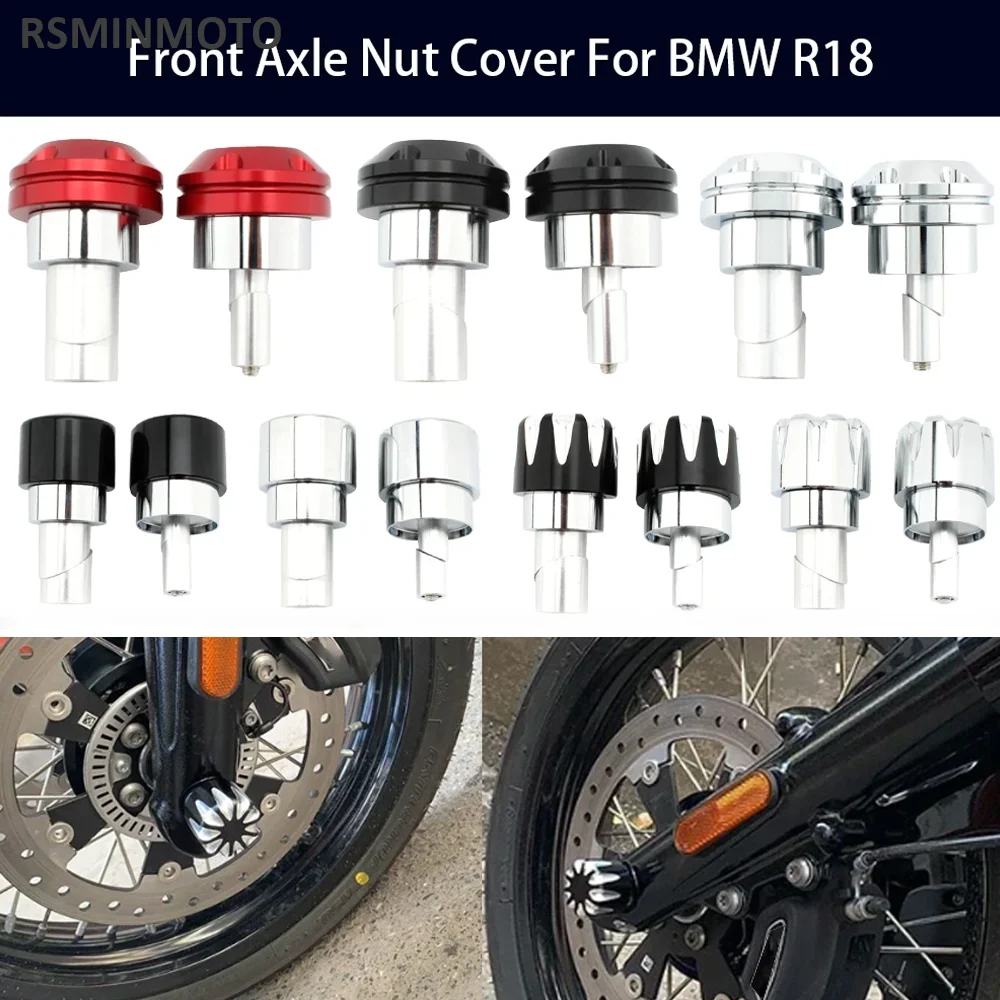 

R 18 Pair Motorcycle Front Axle Nut Cover Cap Bolt Wheel Fork Protector Crash Slider For BMW R18 Classic Aluminum Accesorios