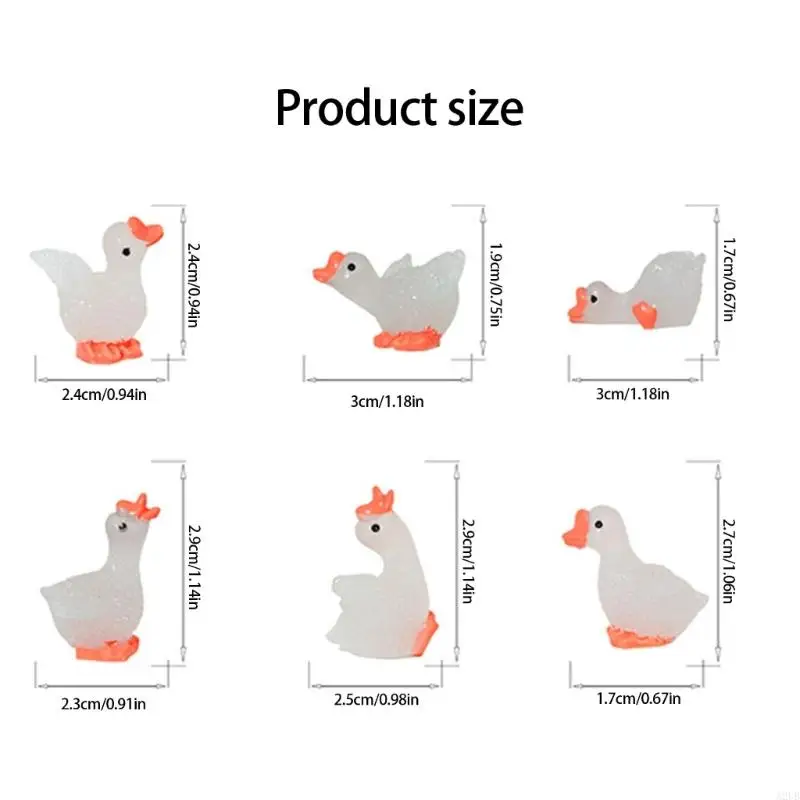 30 peças resina brilhante gansos estátua para escritório sala estar decoração noctilucence animal estatueta cena a2ub