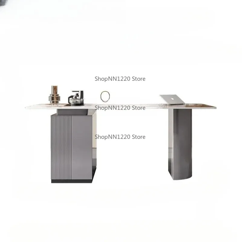 

02 Stone Plate Table-Chair Set Modern Simple Home Office Tea Brewing Integrated Living Room Large Board Kung Fu Tea Brewing Sets