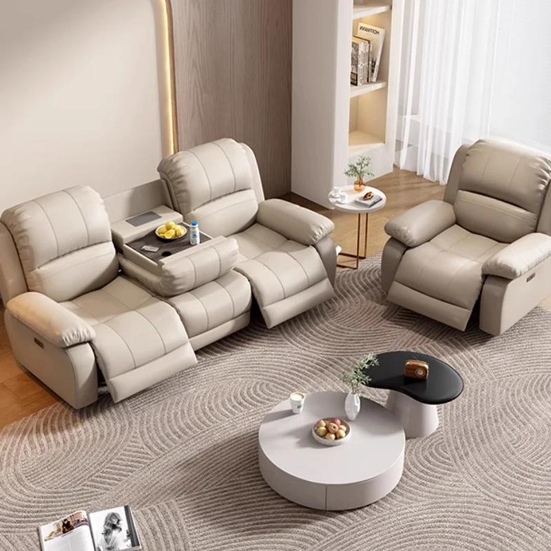 

Multi Functional Fabric Sofa Electric Apartment Smart White Sofa Large Designer Sillon Relax Reclinable Para Salon Furniture