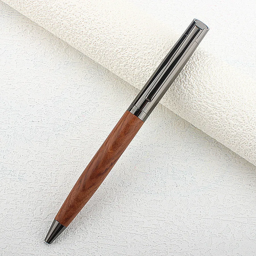 מתכת יוקרתית עם עט כדורי עץ-עיצוב מסוגנן-אסתטי בעיצוב חזק, מושלם עבור שי שי עט-כחול דיו