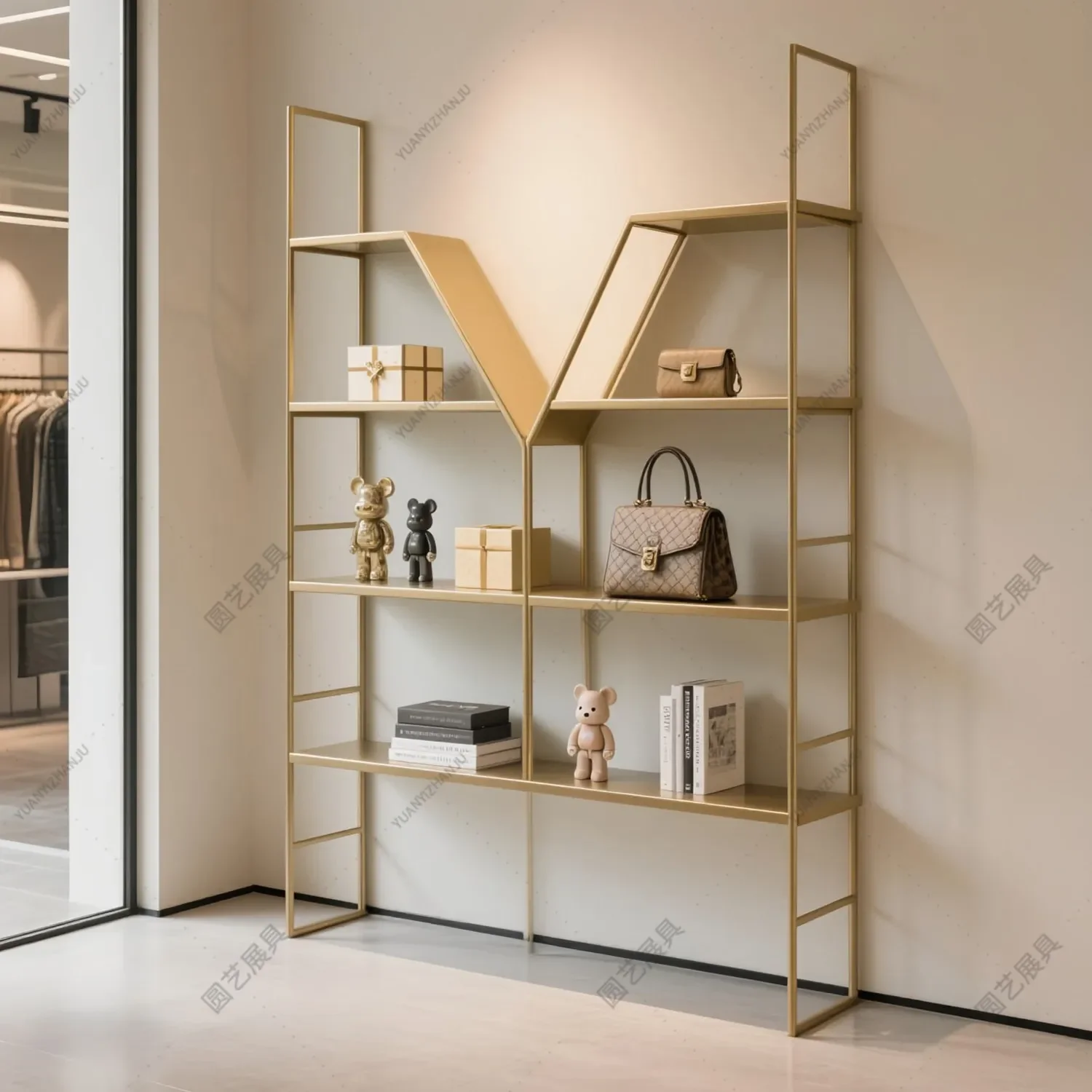Light Luxury Gold Shelf Product Display Rack Design Sense Shelf Multi-layer Shelf Floor Storage Rack Display Cabinet
