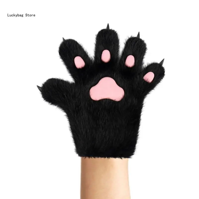 Cosplay Kostuum Pluche Kattenpoten Handschoenen voor Vrouwen Meisje Rollenspel Props Anime Handschoenen