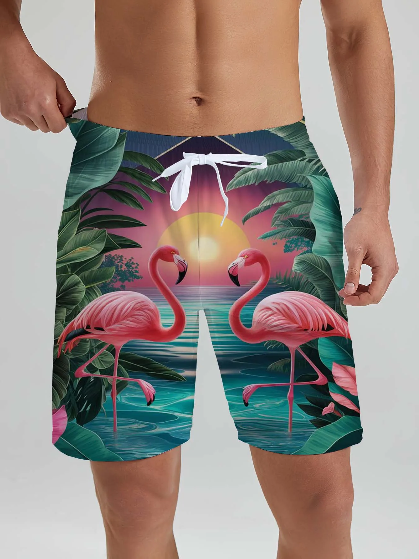 

Hawaiian men's Beach Shorts Tropical Plant Beach Patterns 3D Printed men's Shorts Summer New Swin Trunks Vacation men's Clothing
