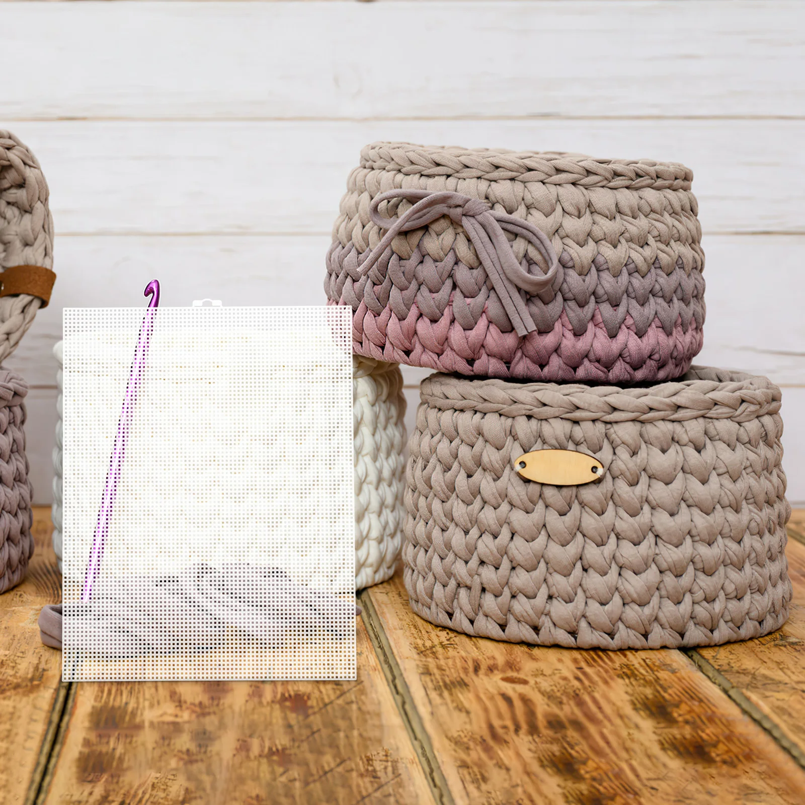 

3Pcs Pe Mesh Sheets for Sewing and Crafting Strong Wear-Resistant Material Ideal for Tote Bags Quilting Cross Knitting Projects