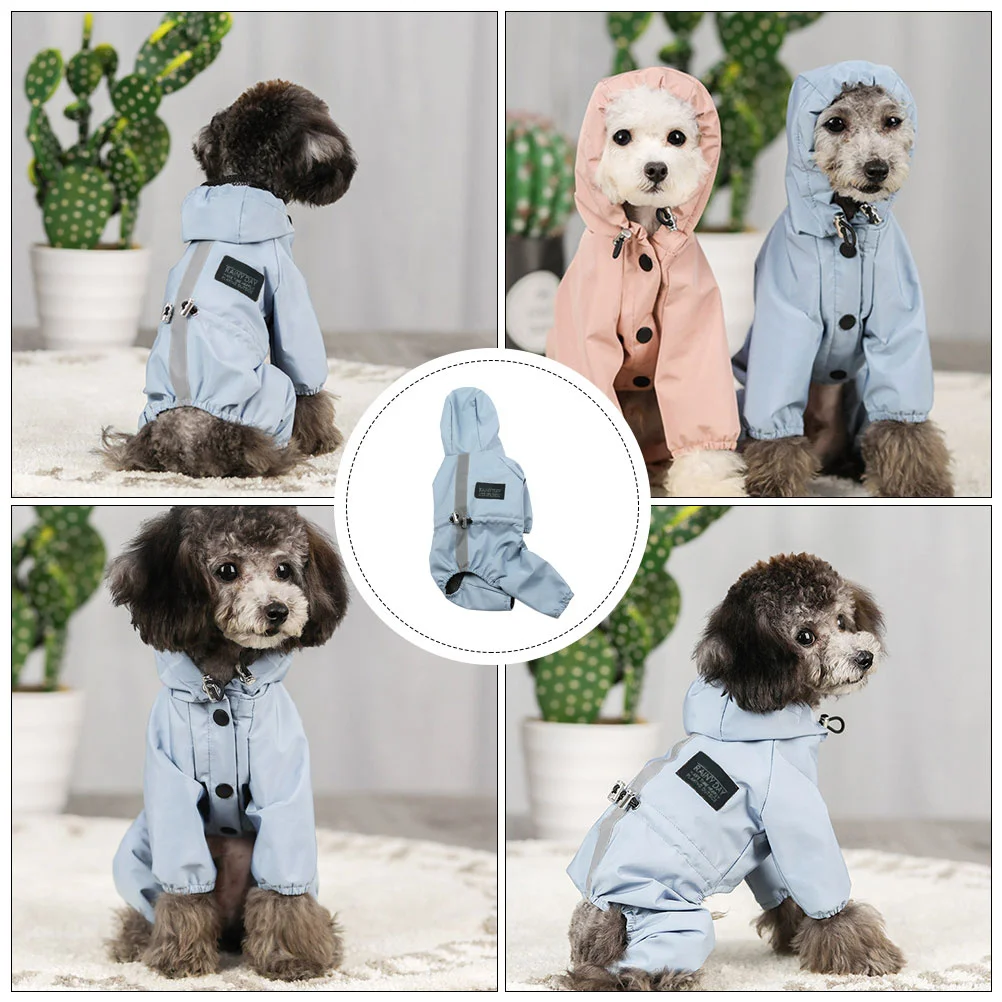 

1Pcs Practical Dog Raincoat Waterproof Breathable Reflective Pet Rainwear Lightweight Durable Small Dog Hoodie Pet Rainwear