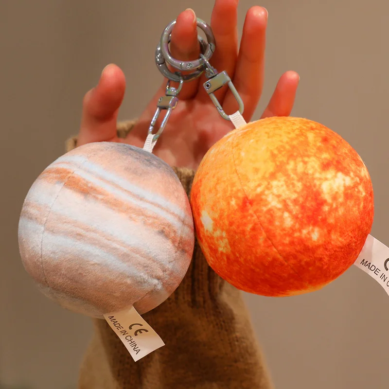 10cm nova marte terra júpiter pingente de pelúcia lua realista vênus sol brinquedo de pelúcia diversão netuno urano saturno mochila encantos chaveiros