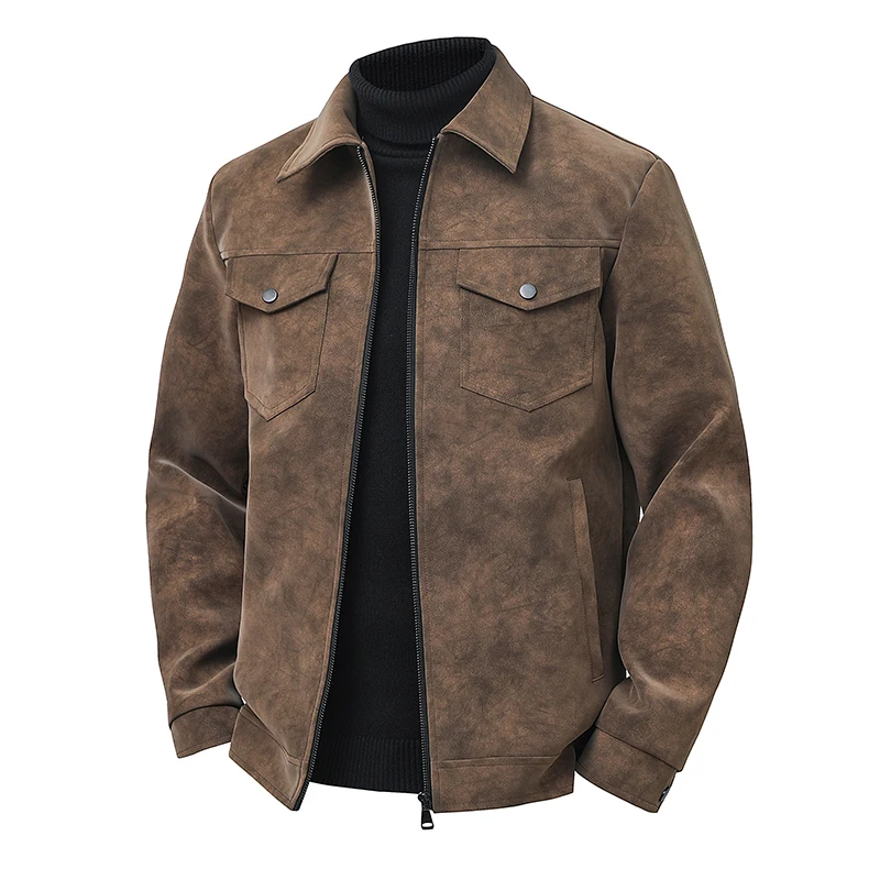 

Jacket Spring and Autumn New Style Solid Color Simple High Quality Fashion Trend Casual Versatile Comfortable Men's Retro Coat