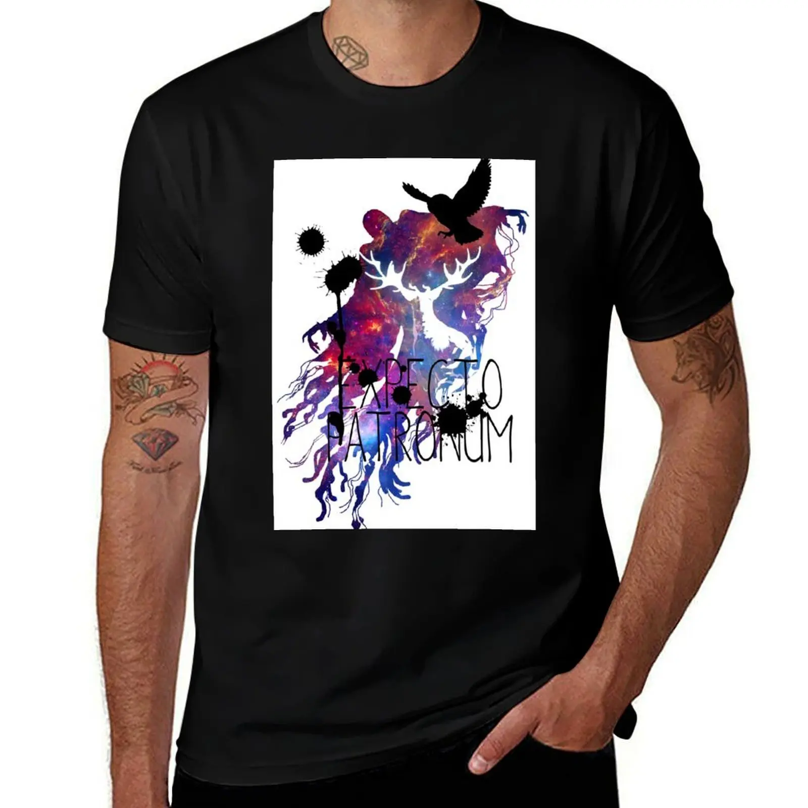 EXPECTO PATRONUM HEDWIG GALAXY T-Shirt Basic All Season Solid T-Shirt
