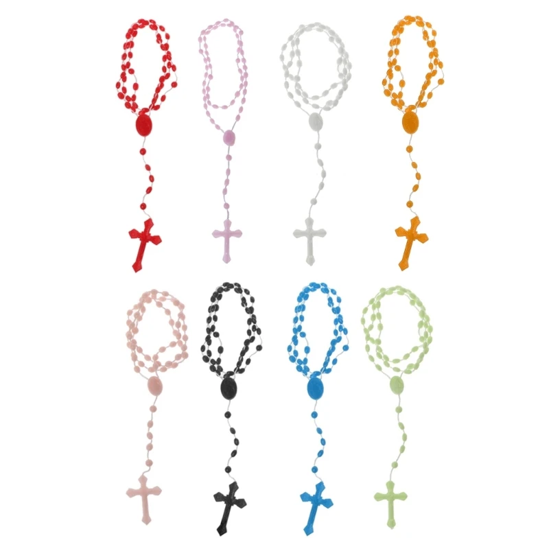 ZB91 8 colori luminosi per collana con croce gioielli religiosi cattolici per amici famiglia