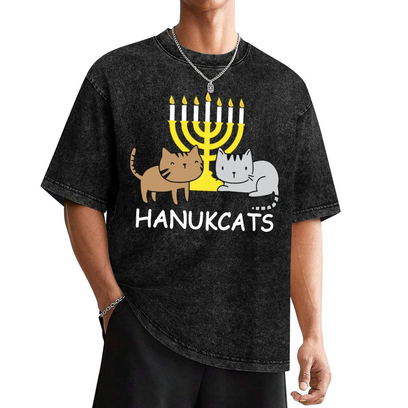 

Happy Hanukkah - Hanukcats! Funny Cat lover Hannukah gifts T-Shirt for a boy sublime oversizeds t shirts for men graphic