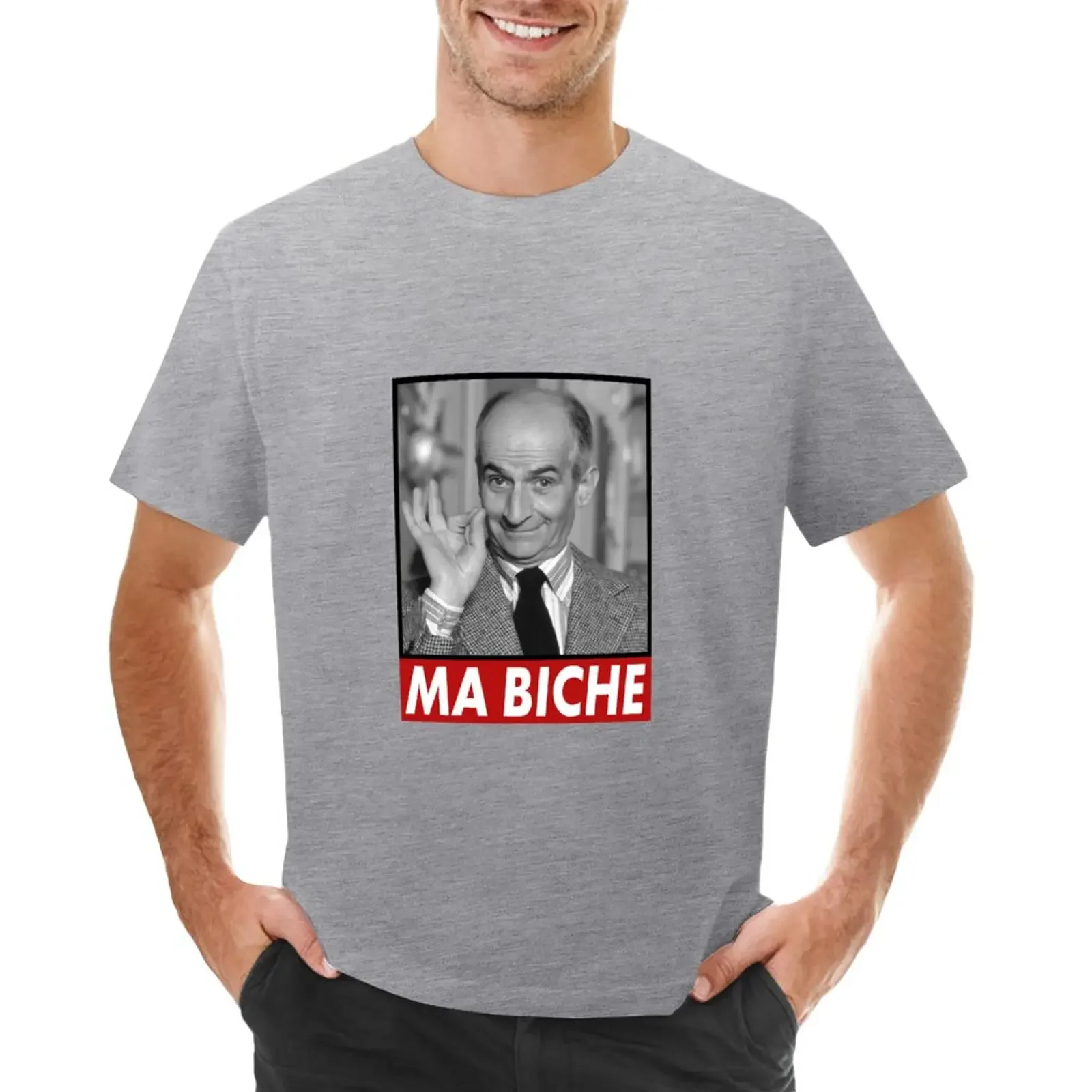 oversized t shirts hippie clothes Men\'s  t shirts Louis de Funes Ma Biche Design T-Shirt plain t-shirt graphic t shirts