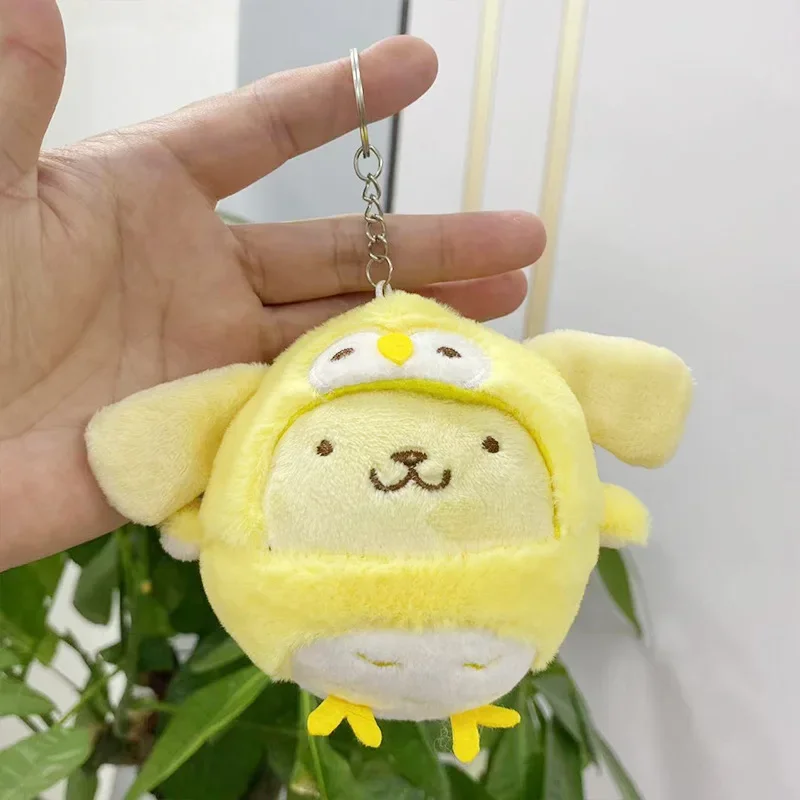 Sanrio Hello Kitty dush pendant cos ชุดนกฮูกน่ารัก Kuromi พวงกุญแจกระเป๋าเมโลดี้จี้ plushies ของเล่น Deco ของขวัญเด็กเล็กเด็กผู้หญิง