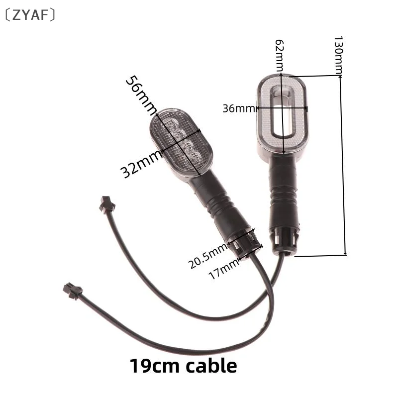 [2 قطعة دراجة بدوره إشارة القرن الضوء الخلفي 36 فولت/48 فولت/60 فولت/72 فولت الدراجة ضوء مصباح تحذير خنق كهربائي دراجة نارية سكوتر أجزاء #6