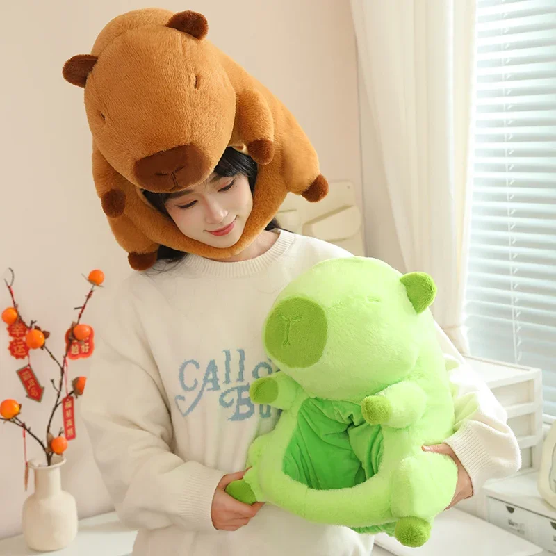 น่ารัก Capybara Plush Hoods Kawaii สัตว์ตุ๊กตา Plush ของเล่นตุ๊กตาเด็กเต่า Capybara ผลไม้ตุ๊กตาใหม่ปีและของขวัญวันเกิด