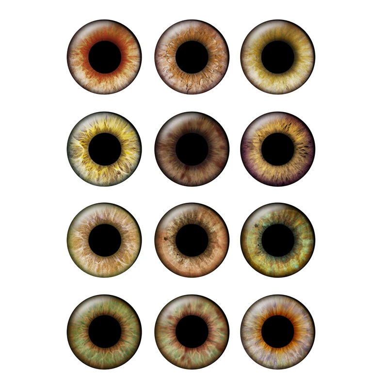 12pairs/bag 14mm Eyes Chips Suitable for Blythe Doll Super Thin Pupil Glass Cabochons DIY Accessories Bulk Items Wholesale H214