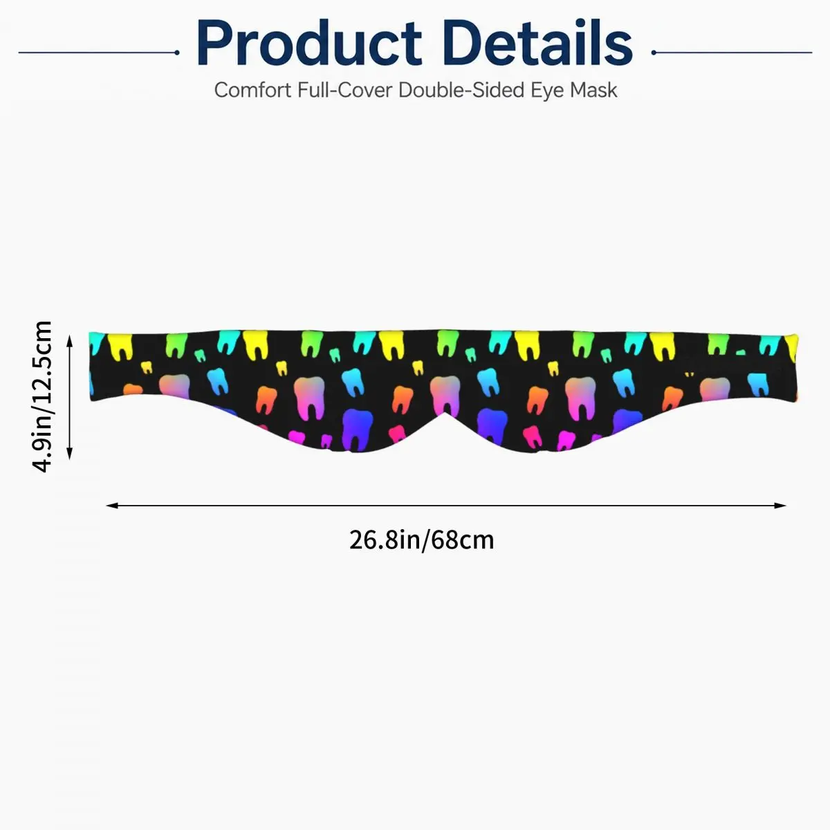 Rainbow Teeth sleep mask Light Blocking Portable Eye Cover for Girls Boys Office Nap Party Gift Eyeshade eyepatch - view 5