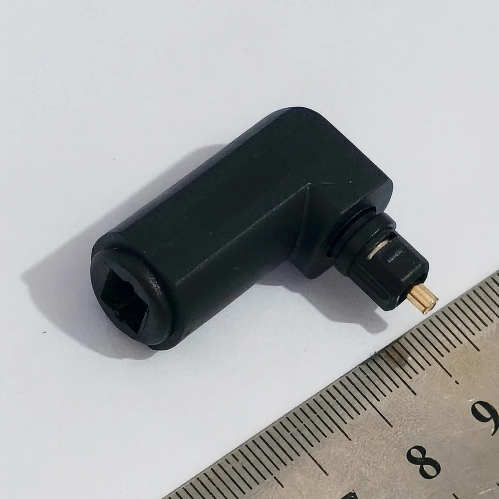 1 Stück Glasfaser-Audioadapter, Toslink-Stecker (quadratisch) auf 3,5-mm-Klinkenstecker (rund), 90° ° 270-Grad-Winkel-Audio-Stecker (männlich/weiblich) – Detail 6