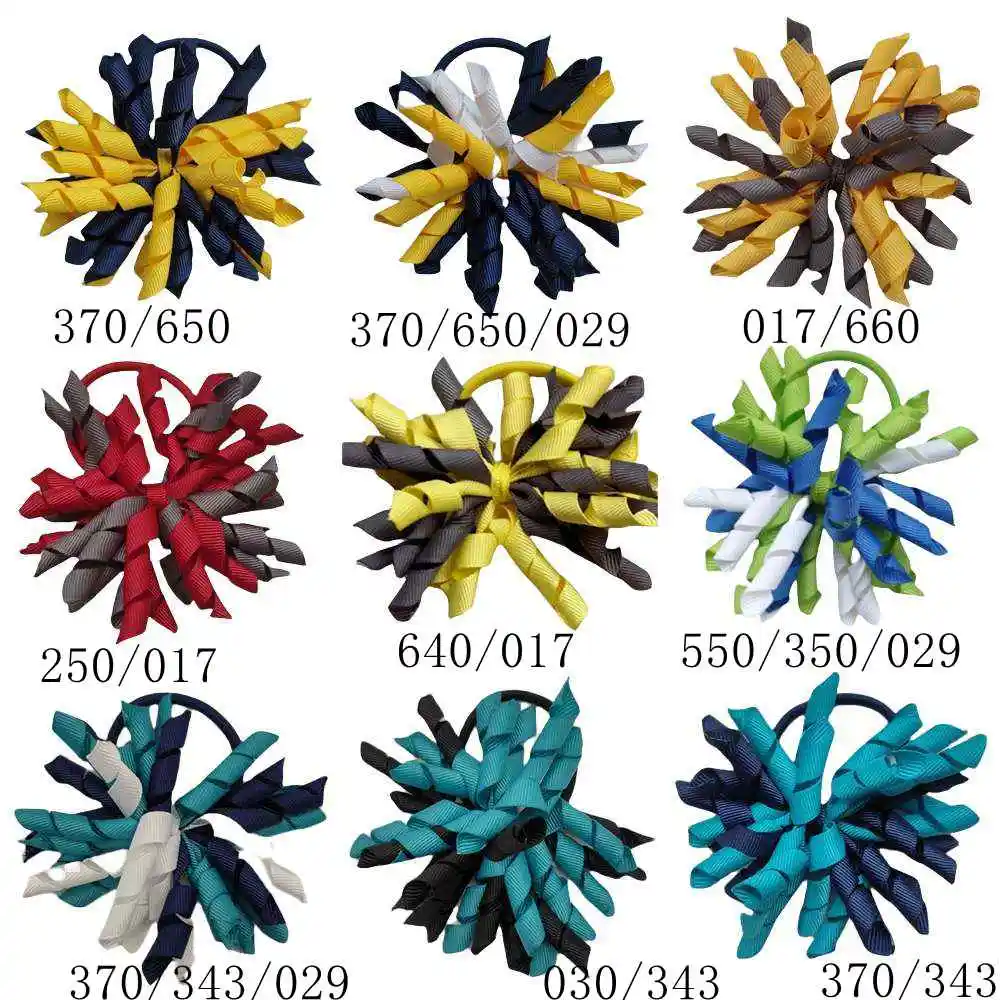 3 ДЮЙМА, эластичные ленты для волос Korker для девочек, зажимы для галстуков, аксессуары, детские держатели для хвоста, вьющаяся лента, цветочные шарики, 2 шт.