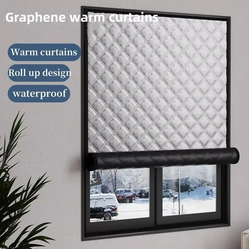 Winter Bedroom Insulation Film Cold-proof Fully Sealed Screen Windows Door Curtains Windproof Waterproof Warm Graphene Curtains