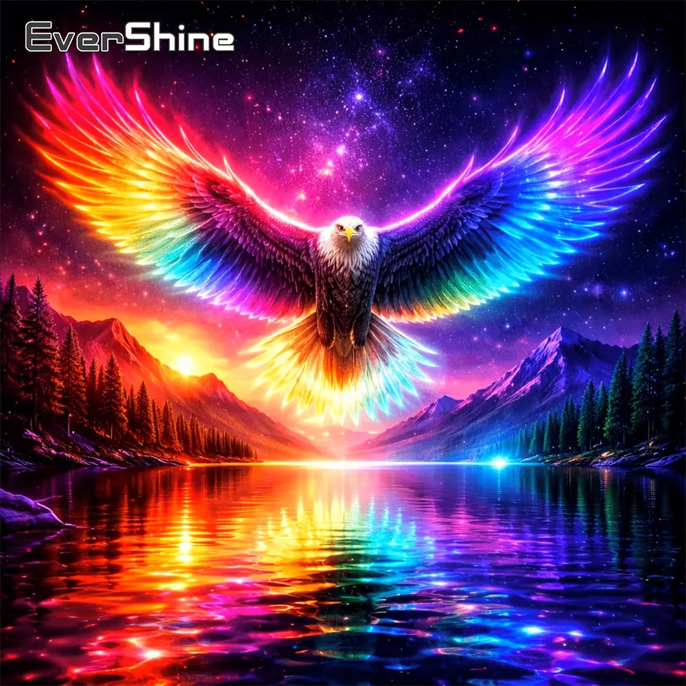 

Evershine Diamond Embroidery Eagle Full Square Painting Animal DIY Picture Rhinestones Mosaic Mountain Home Decor