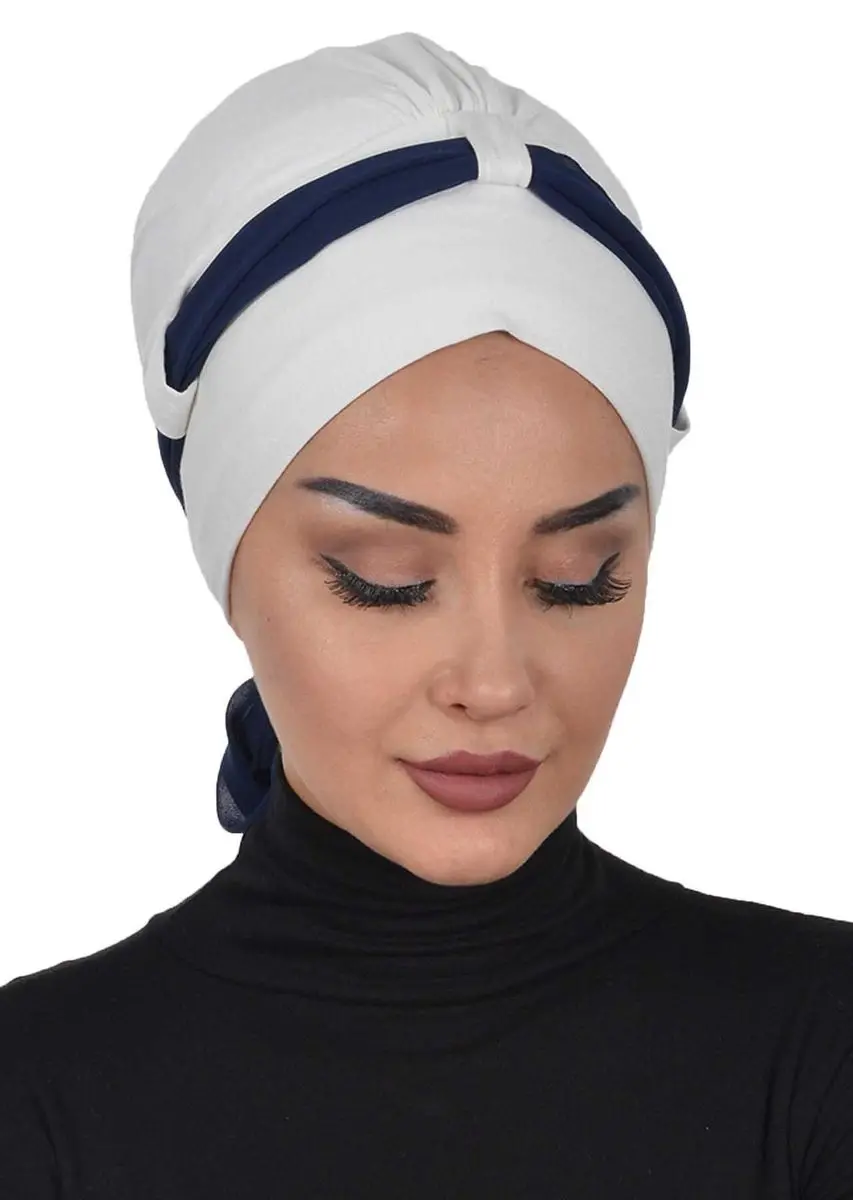 Chiffon-belted gekämmte Knochen creme