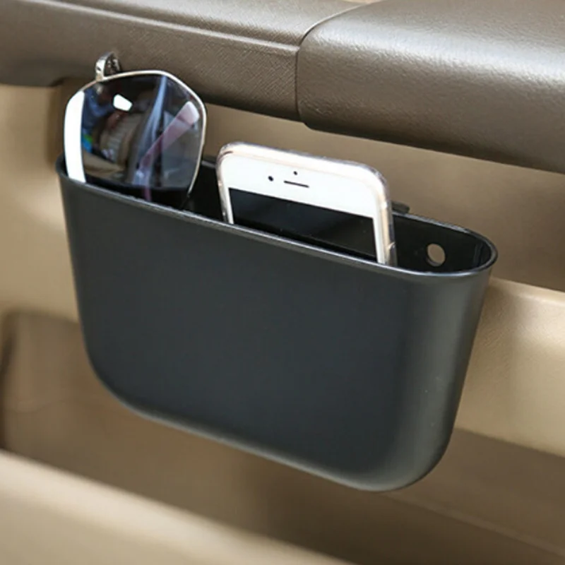 

Car Hanging Trash Can Black Organizer Holder Premium Quality Materials Durable Space Saving Travel Storage Bag for Phone Cables