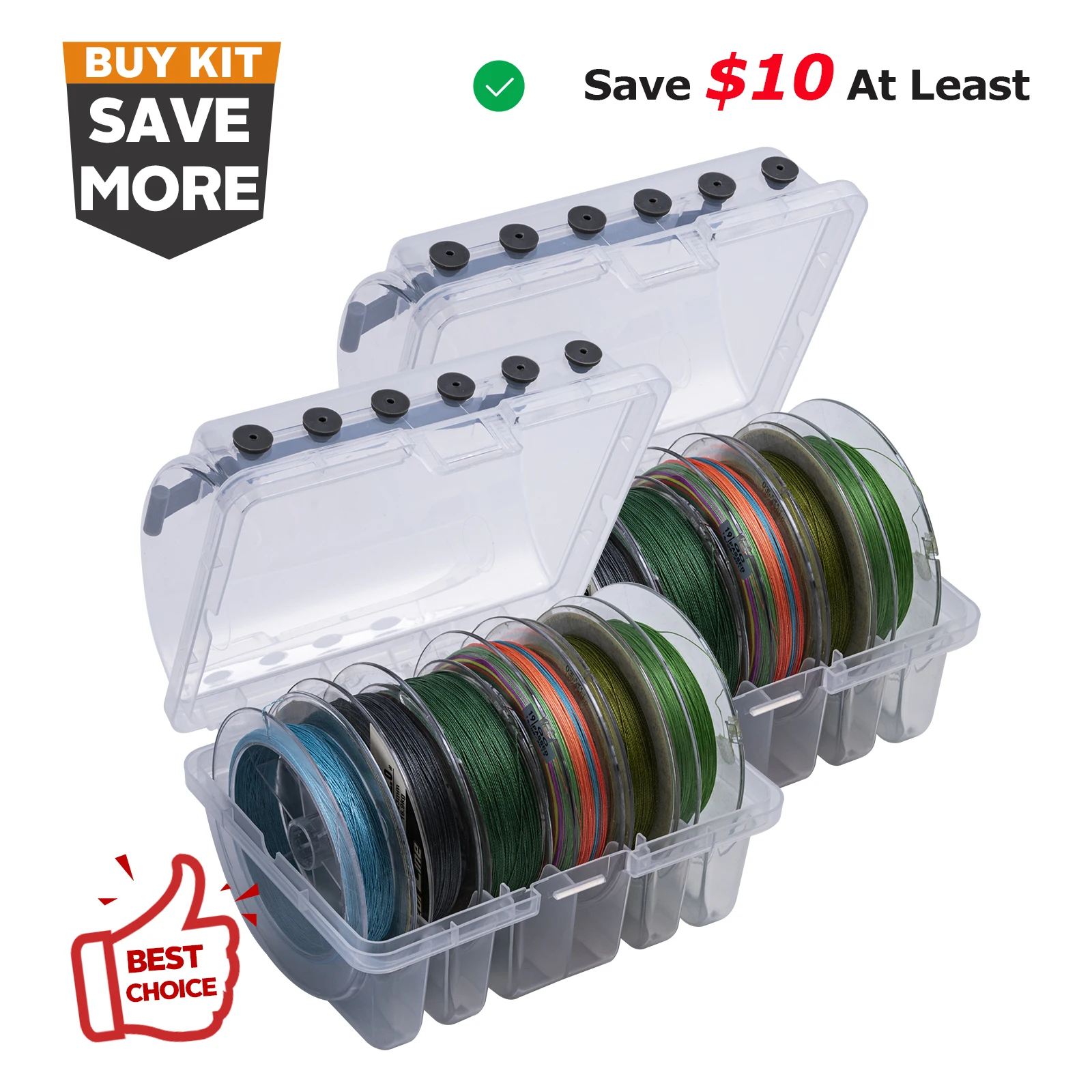 Goture Caja para sedal transparente con desagüe