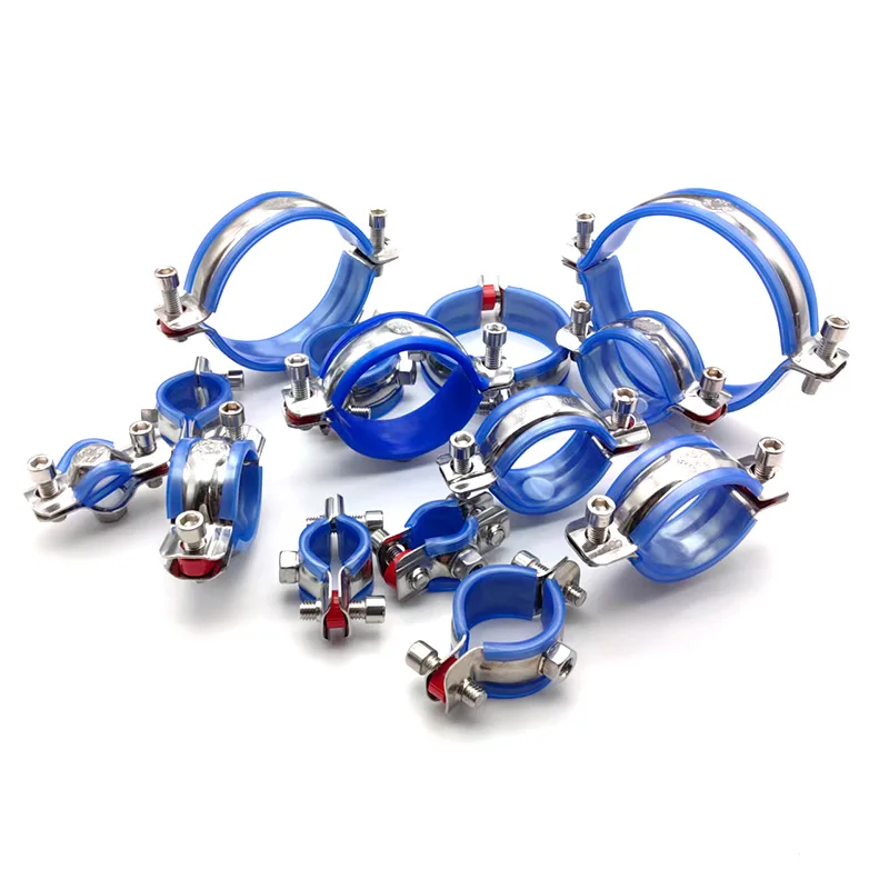 

Хомут для труб из нержавеющей стали 304 с синей подушкой, держатель трубки 19-102 мм, кронштейн для крепления резьбы M8 для гидравлических сантехнических труб из ПВХ