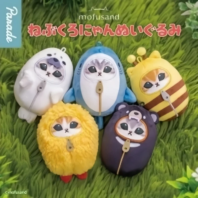 Original In-Stock Sleeping Bag Decoration Mofusand Shark Cat Cute Plush Pendant Blind Box Desktop Collection Ornament Toys Gifts