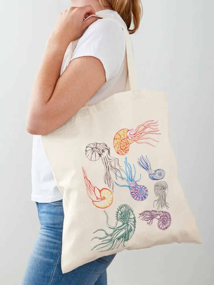 

Ammonites- white Tote Bag canvas bags sacs de shopping foldable reusable bag cute tote bag