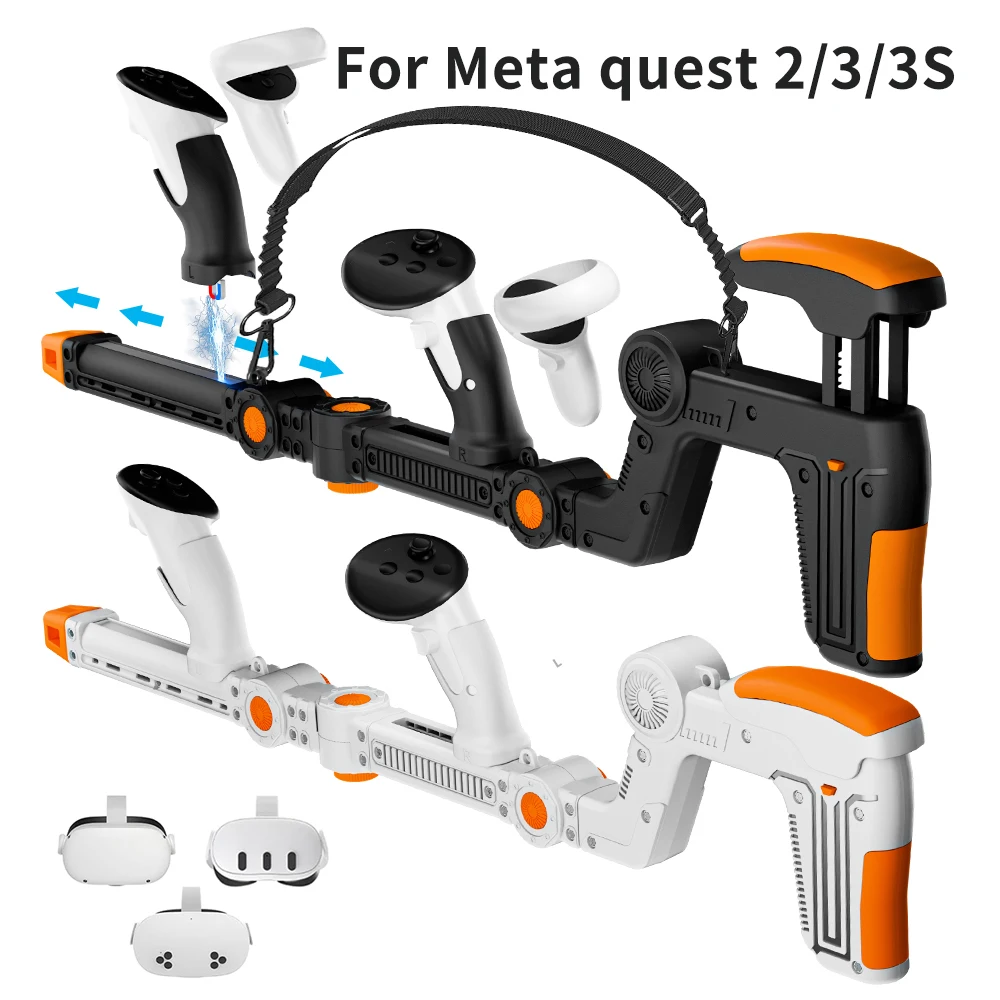 Upgraded VR Gaming Experience Shooting Games Rifle Gun Stock Handles For Meta Quest 2/3/3s VR Accessories Christmas Gift