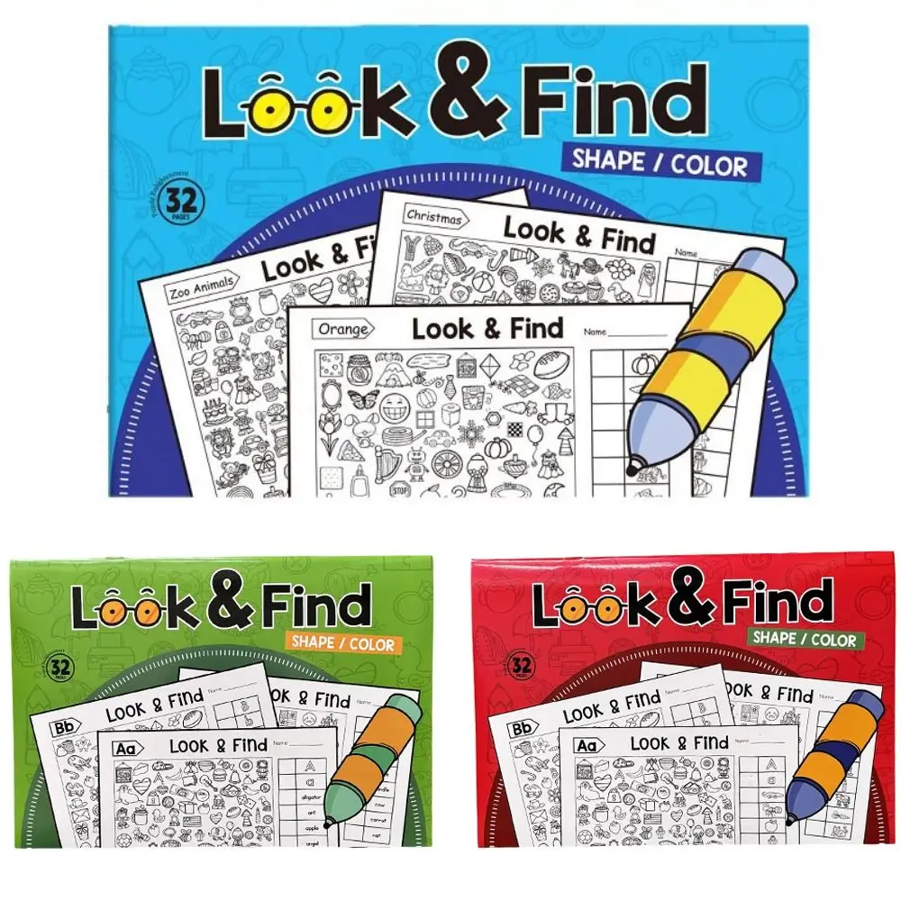 Look and Find Children's Search for Items Game Focus and Attention Visual Perception Fun Coloring Book 32 Pages